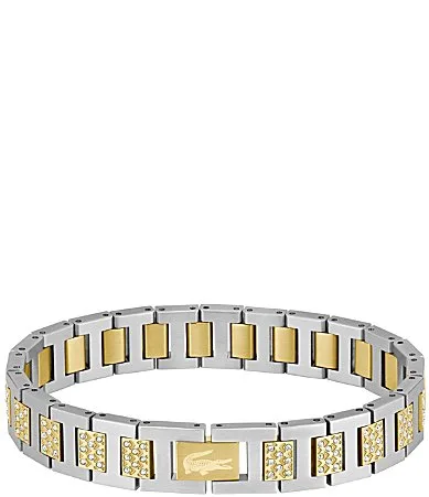 Metropole Two Tone Stainless Steel Chain Bracelet by Lacoste