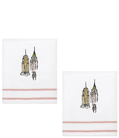 Avanti Linens x Nicole Miller 2-Pack City Girl Decorative Embroidered Hand Towel Set by Avanti