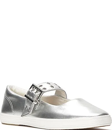 Square Toe Grommet Mary Jane Ballet Flats by Keds