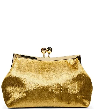 Kenzo Stone Kisslock Metallic Clutch