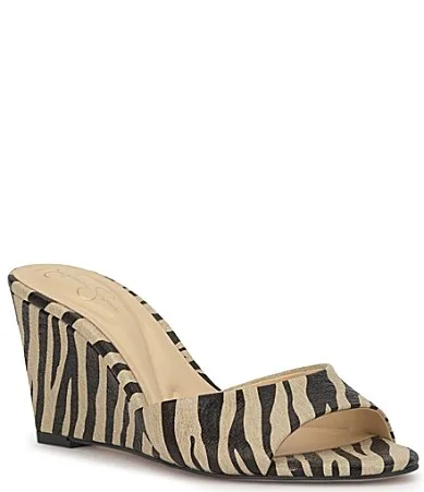 Bolir Zebra Print Wedge Sandals by Jessica Simpson