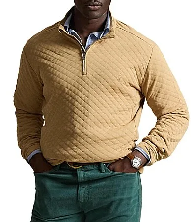 Quilted Double Knit Jersey Pullover by Polo Ralph Lauren