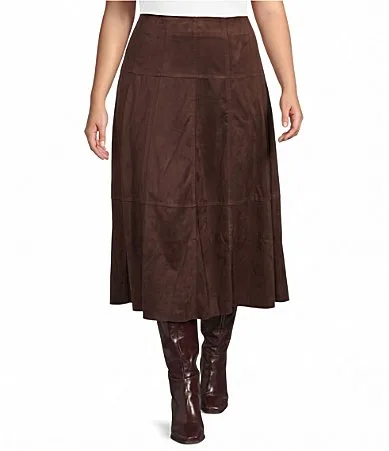 Knit A-Line Midi Skirt by Calessa