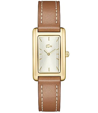 Croisette Quartz Two Hand Leather Strap Watch by Lacoste