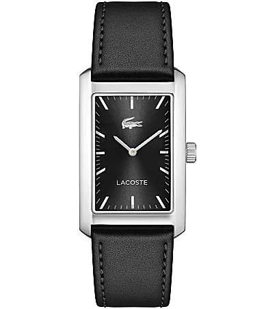 Santiago Three Hand Leather Strap Watch by Lacoste