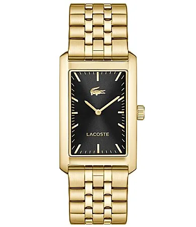 Santiago Three Hand IP Gold Stainless Steel Bracelet Watch by Lacoste