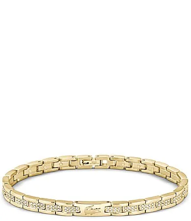Metropole IP Gold Stainless Steel Line Bracelet by Lacoste