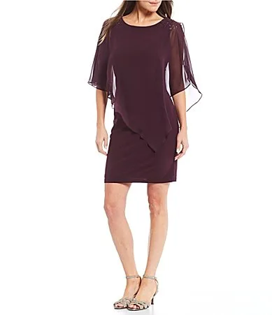 Ignite Evenings Chiffon Asymmetrical Overlay Dress by Ignite Evenings