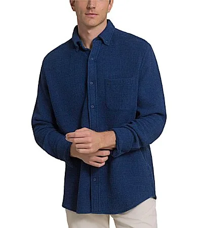 Southern Tide Waffle Weave Long Sleeve Woven Shirt by Tide