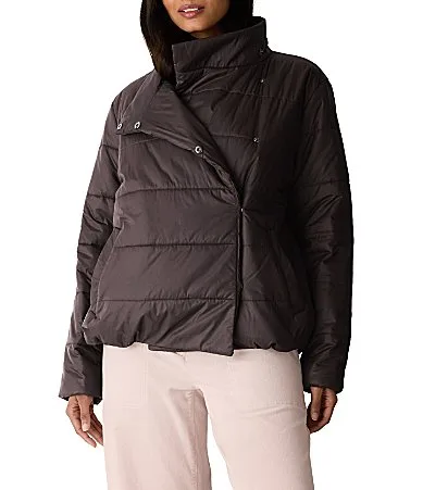 Quilted High Collar Long Sleeve Jacket by Eileen Fisher