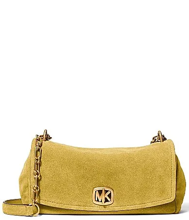 Small Bryant Suede Turnlock Convertible Slouchy Shoulder Bag by MICHAEL Michael Kors