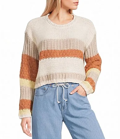 Mix It Up Color Block Long Sleeve Sweater by Billabong