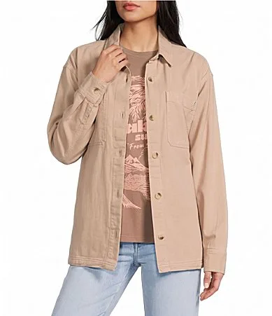 Washed Ashore Long Sleeve Woven Shacket by Billabong