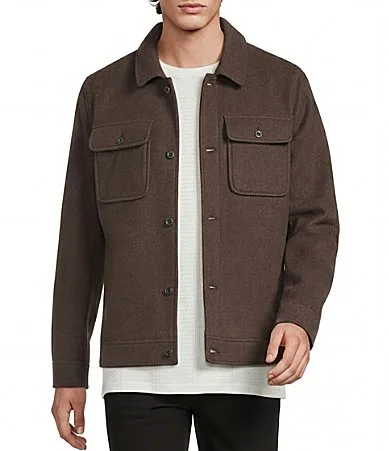 City Stride Button Front Shirt Jacket by Murano