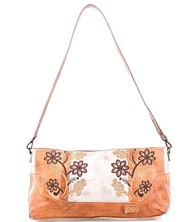Hyperbolic Embroidered Floral Shoulder Bag by Bed Stu