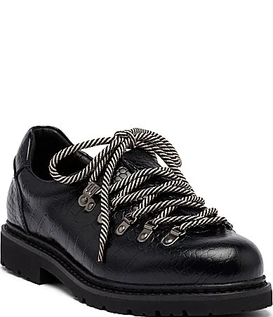 Summit Crocodile Embossed Leather Hikers by Marc Nolan