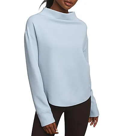 DreamGlow Easy Mock Neck Long Sleeve Curved Hem Pullover by Rhone