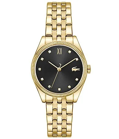 Parisienne Three Hand Gold Tone Stainless Steel Bracelet Watch by Lacoste