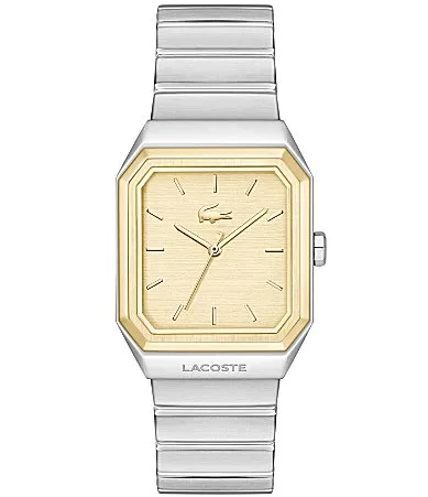 Rene Three Hand Two Tone Stainless Steel Bracelet Watch by Lacoste