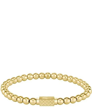 Matchpoint IP Gold Stainless Steel Beads Stretch Bracelet by Lacoste