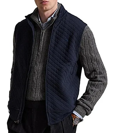 Micro-Diamond Quilted Double-Knit Jersey Vest by Polo Ralph Lauren