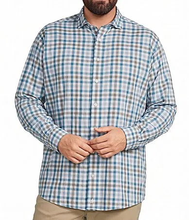 Cay Exploded Gingham Everyday Performance Long Sleeve Woven Shirt by Johnnie-O