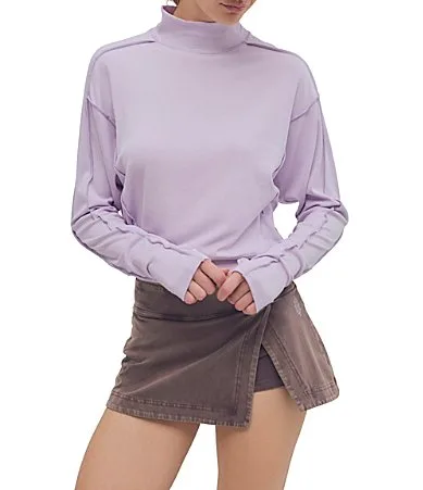 FP Movement Love to Move Mock Neck Long Sleeve Ribbed Knit Top by Free People