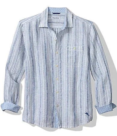 Blue Royale Stripe Long Sleeve Woven Shirt by Tommy Bahama