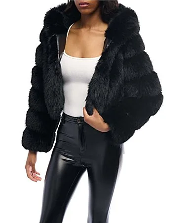 Jolene Faux Fur Hooded Filled Jacket by Azalea Wang