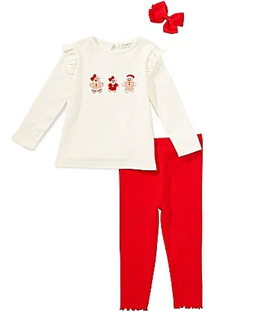 Long Sleeve Gingerbread Ruffle Top Pants Set by Adventurewear 360