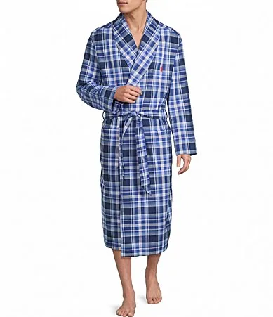 Long Sleeve Yarn Dyed Plaid Woven Robe by Polo Ralph Lauren