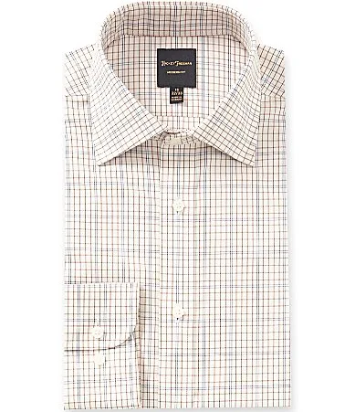 Modern Fit Spread Collar Plaid Dress Shirt by Hickey Freeman