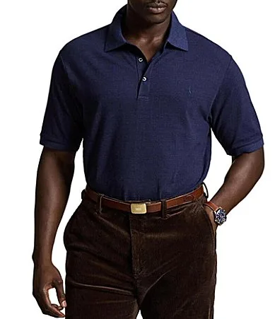 Classic Fit Stretch Mesh Glen Plaid Short Sleeve Polo Shirt by Polo Ralph Lauren
