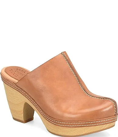 Gwendolyn Leather Artisan Stitched Clogs by Kork-Ease