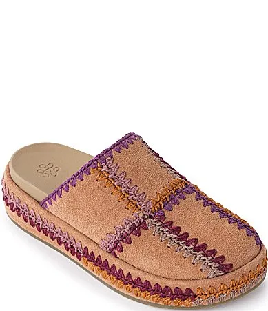 Bryn Suede Color Block Platform Clogs by The Sak