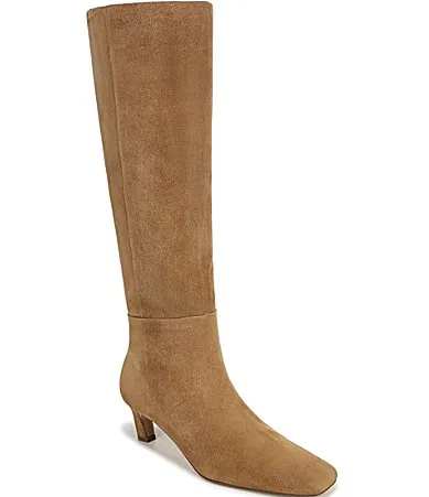 Perla Suede Square Toe Tall Dress Boots by Sam Edelman