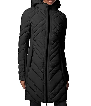 Lattice Quilt Stand Collar Thumb Hole Cuff Sleeve Puffer Coat