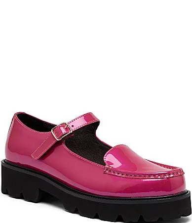 Lennox Patent Leather Lug Sole Mary Janes by Marc Nolan