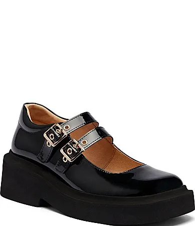 Lena Patent Leather Double Strap Mary Janes by Marc Nolan