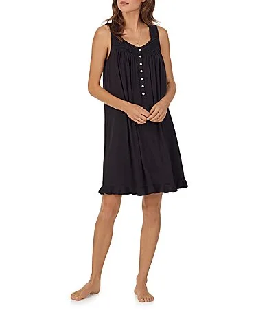Solid Sleeveless Sweetheart Neck Jersey Knit Chemise by Eileen West