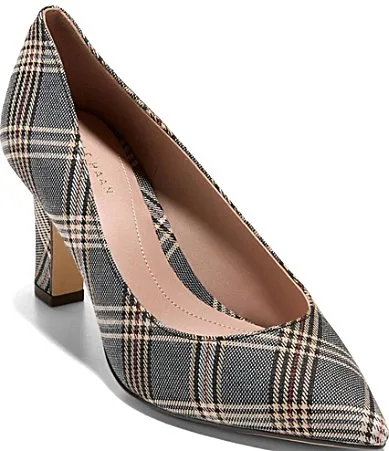 Mylah Heel Plaid Pointed Toe Pumps by COLE HAAN