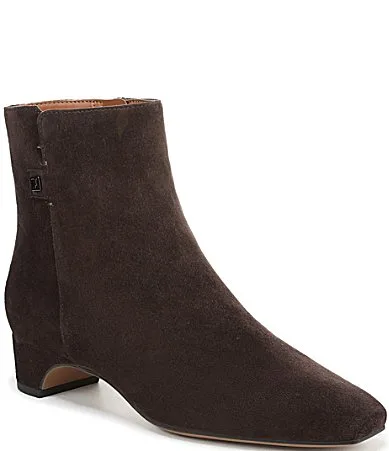 Luella Suede Block Heel Booties by Franco Sarto