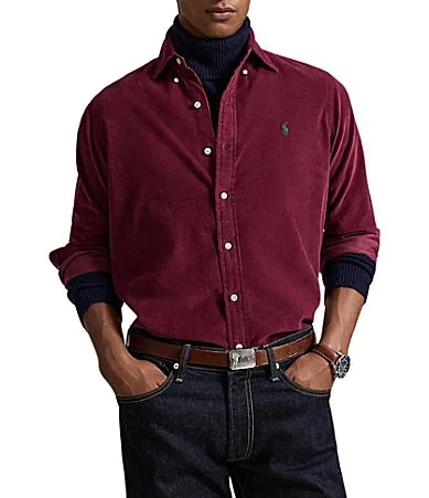 Classic Fit Corduroy Long Sleeve Woven Shirt by Polo Ralph Lauren