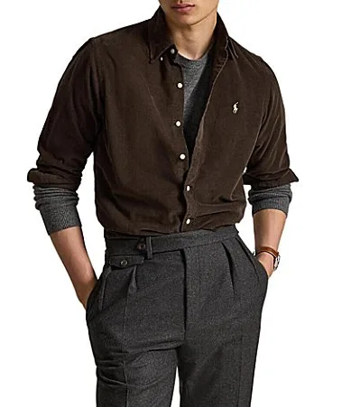 Classic Fit Corduroy Long Sleeve Woven Shirt by Polo Ralph Lauren