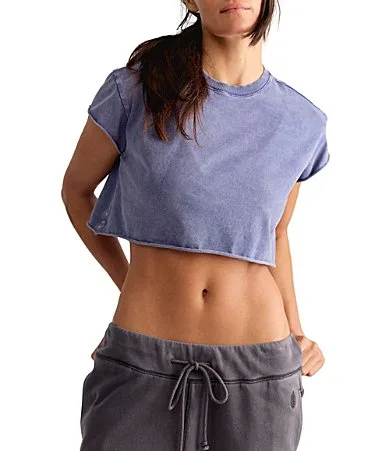 FP Movement Hot Shot Crew Neck Short Sleeve Cropped Tee by Free People
