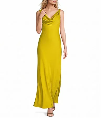 Haven Satin Cowl Neckline Sleeveless Dress by Antonio Melani