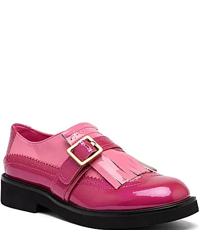 Vaughan Color Block Patent Leather Kiltie Buckled Strap Loafers by Marc Nolan