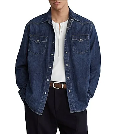 Mountain Indigo Denim Long Sleeve Woven Shirt