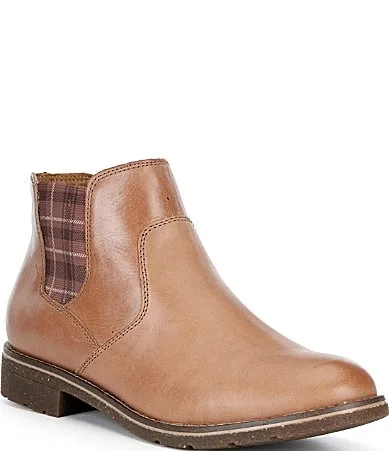 Kaylee Leather and Plaid Chelsea Booties