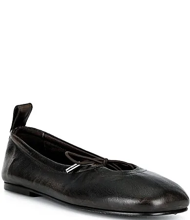 Rosalind Vintage Effect Leather Ballet Flats by Alohas